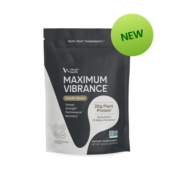 Vibrant Health Maximum Vibrance supplement package on a white background