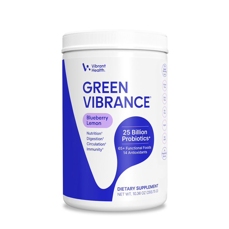 Green Vibrance Blueberry Lemon greens powder tub