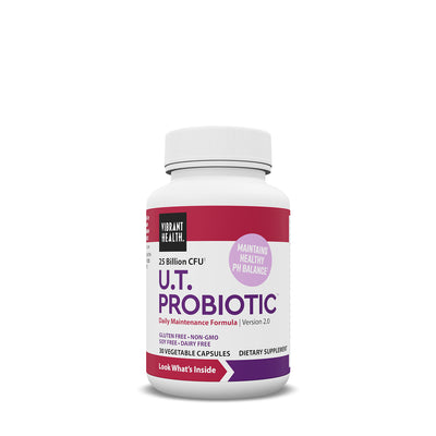 U.T. Probiotic 12.50% Off Auto renew bottle by Vibrant Health, shown as a daily maintenance probiotic supplement in OrderlyEmails - Recommended Products