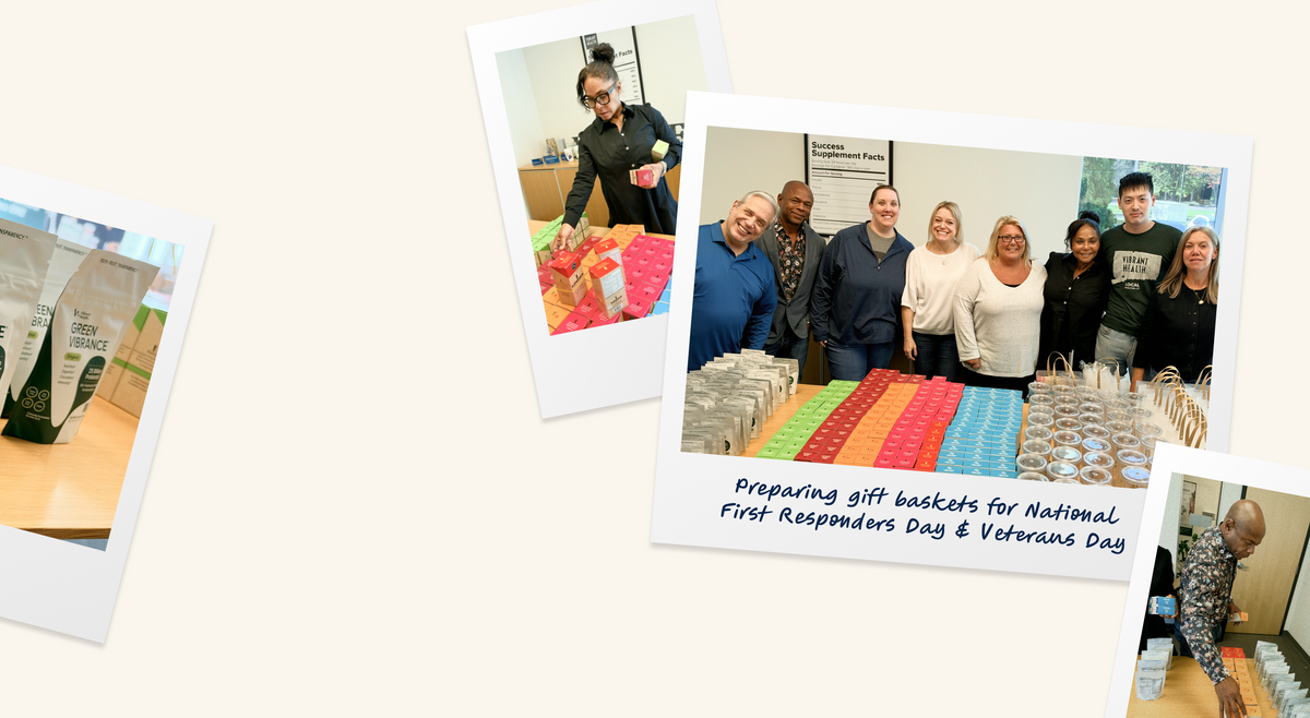 Photos from Vibrant Health Stronger Together campaign gift package assembly, a community initiative.
