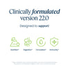 Clinically formulated version 2.0 showing key benefits.