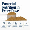 Powerful nutrition in every dose listing key supplement facts.