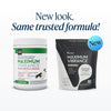 Two plant-based protein powder packages. 