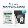 A side-by-side comparison of the old Maximum Vibrance bottle and the new Maximum Vibrance pouch design.